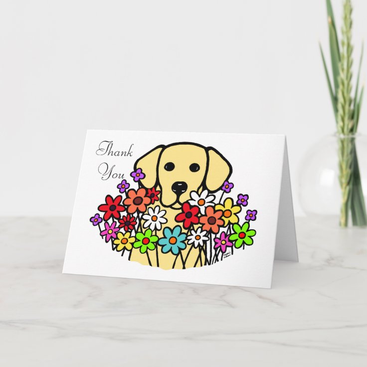 Beautiful Soul Yellow Labrador Illustration Thank You Card | Zazzle