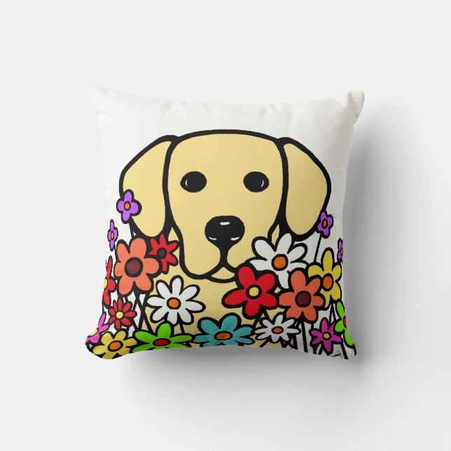 Beautiful Soul Yellow Labrador Illustration Throw Pillow (Front)