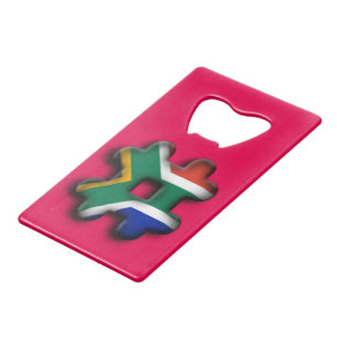 Beautiful South Africa Hashtag Flag Pattern Art Credit Card Bottle Opener