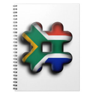 Beautiful South Africa Hashtag Flag Pattern Art Notebook
