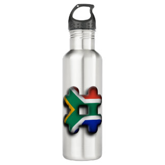 Beautiful South Africa Hashtag Flag Pattern Art Stainless Steel Water Bottle