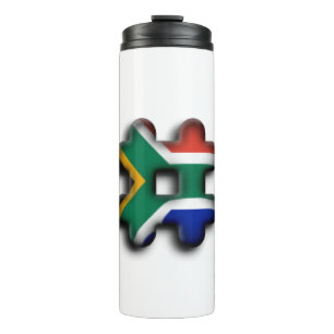 Beautiful South Africa Hashtag Flag Pattern Art Thermal Tumbler