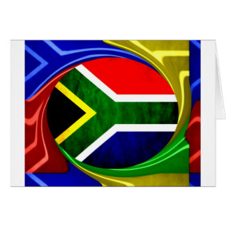 Beautiful South Africa National Flag Colors Motif Cards
