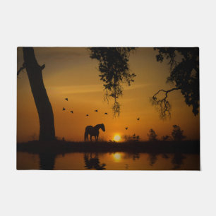 Beautiful Southwestern Horse in Sunset Doormat