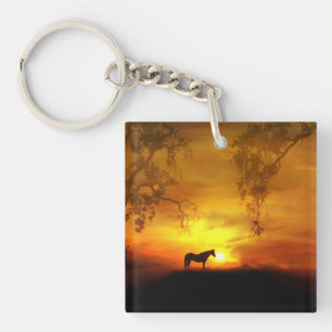 Beautiful Southwestern Horse Keychain