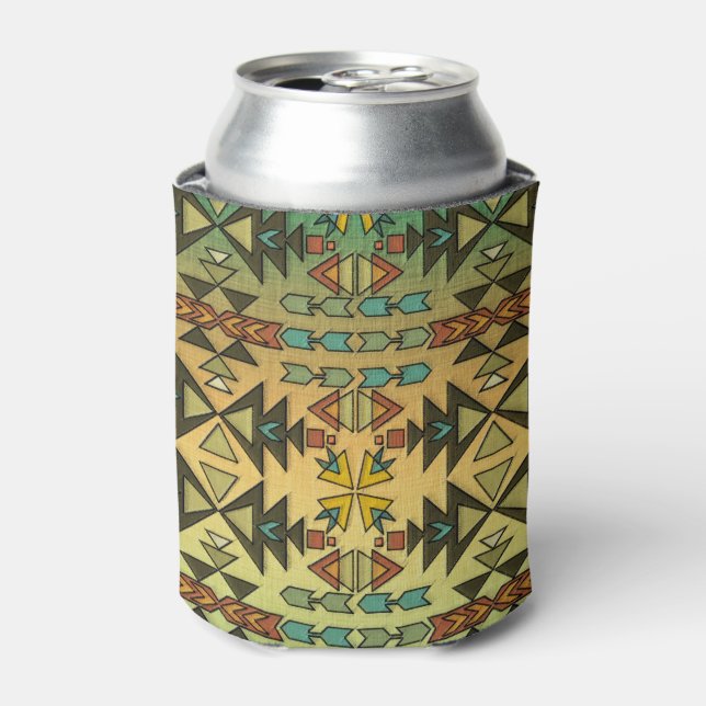 Beautiful Southwestern Pattern, Ombre Can Cooler (Can Front)