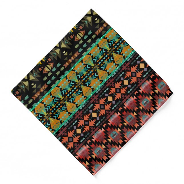 Beautiful Southwestern Quilt Style Bandana (Front)