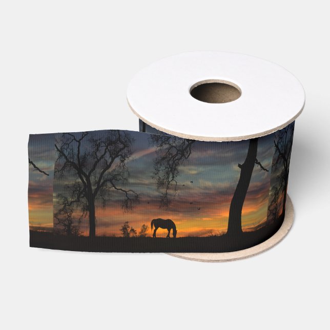 Beautiful Southwestern Sunset and Horse Ribbon (Spool)