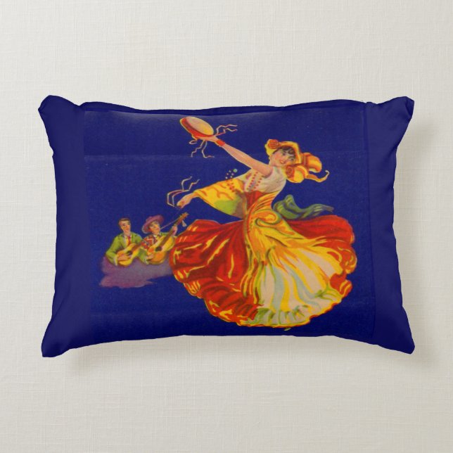 beautiful Spanish dancer Accent Pillow (Front)