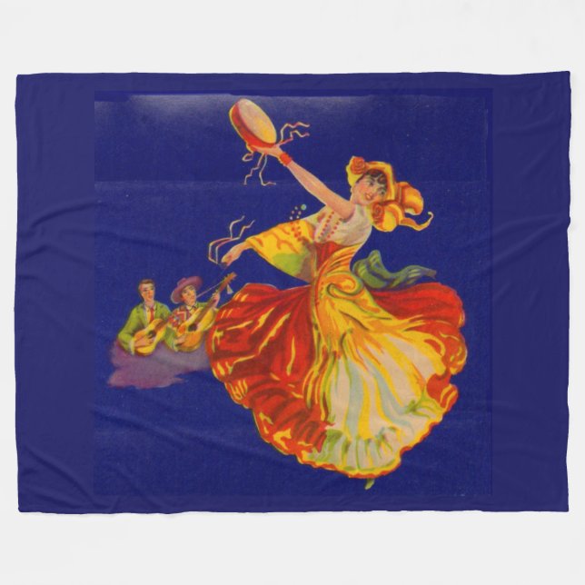 beautiful Spanish dancer Fleece Blanket (Front (Horizontal))