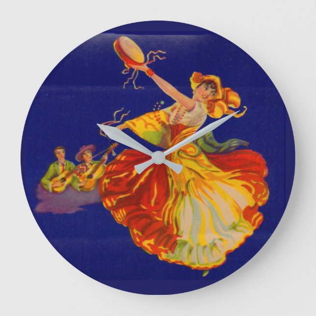 beautiful Spanish dancer Large Clock (Front)