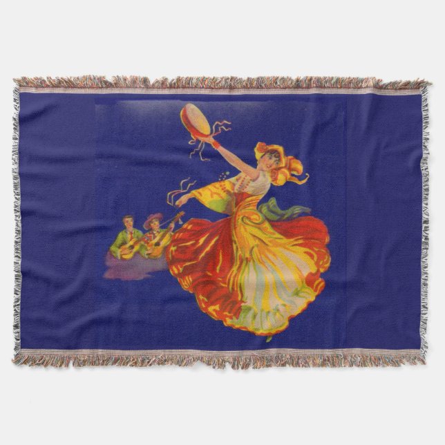 beautiful Spanish dancer Throw Blanket (Front)