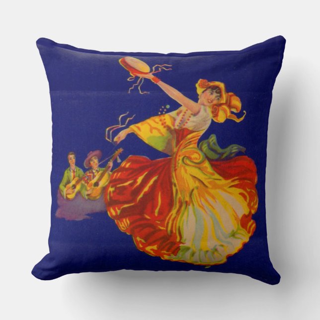 beautiful Spanish dancer Throw Pillow (Front)
