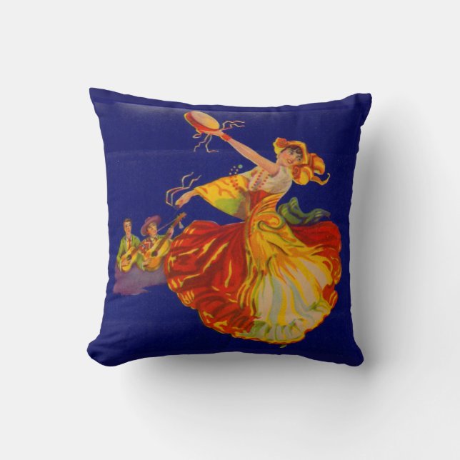 beautiful Spanish dancer Throw Pillow (Front)