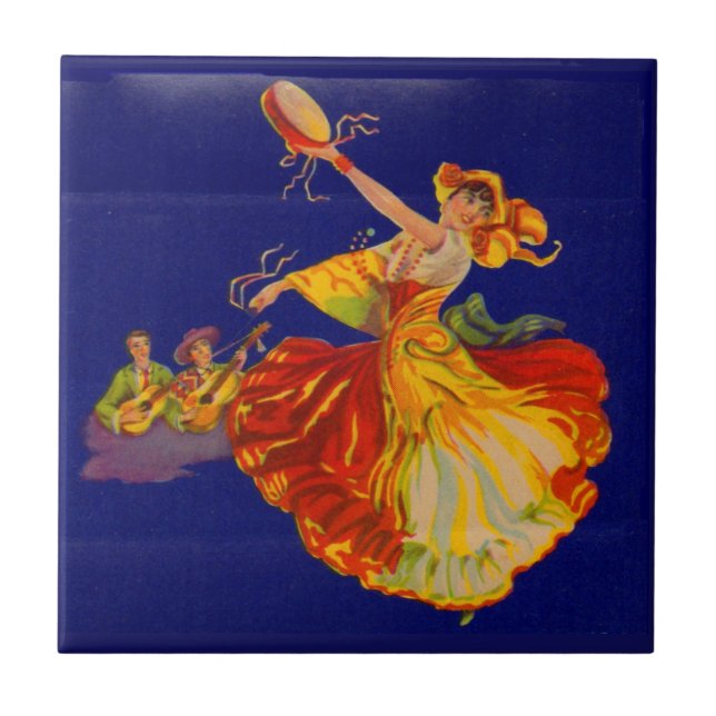 beautiful Spanish dancer Tile (Front)