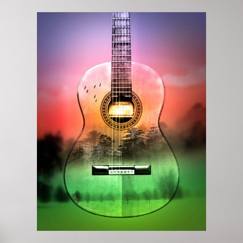Beautiful Spanish Guitar Poster