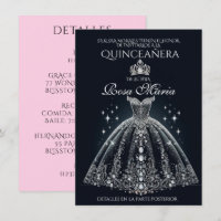 Beautiful Spanish Quinceañera Quince Invitation