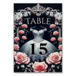 Beautiful Spanish Quincea&#241;era Rose Table Number