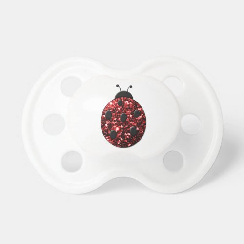 Beautiful Sparkling red sparkles Ladybird Ladybug Pacifier