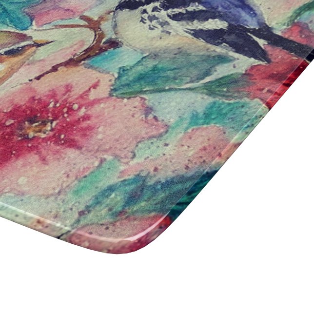 Discover Beautiful Sparrows Cutting Board Birds and Flowers