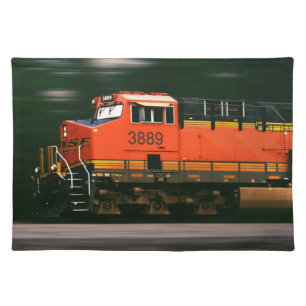 Beautiful Speeding Diesel Train Engine Cloth Placemat