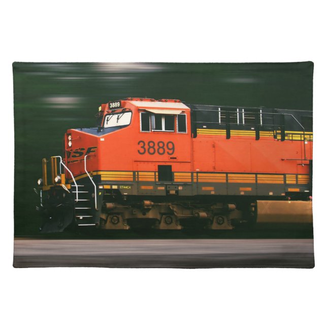 Beautiful Speeding Diesel Train Engine Cloth Placemat (Front)