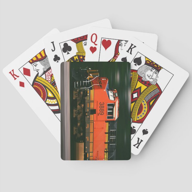 Beautiful Speeding Diesel Train Engine Poker Cards (Back)
