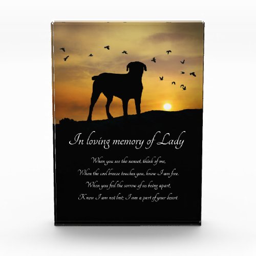 Beautiful Spiritual Dog Memorial Photo Block
