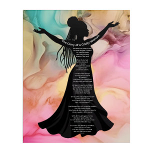 Beautiful Spiritual Poem Watercolor ACRYLIC PRINT