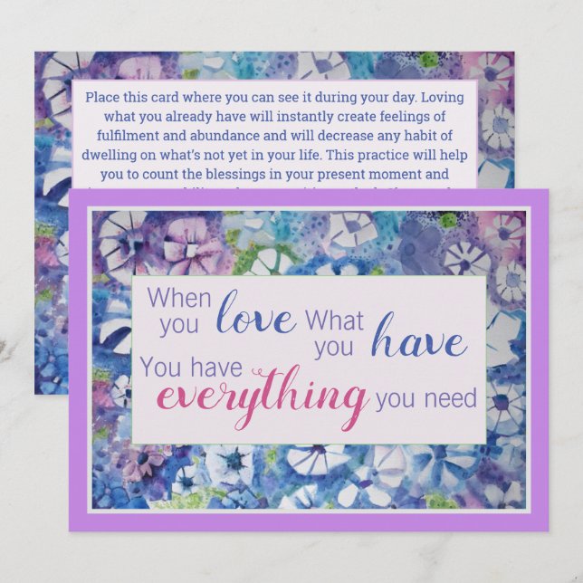 Beautiful Spiritual Practice Affirmation Card (Front/Back)