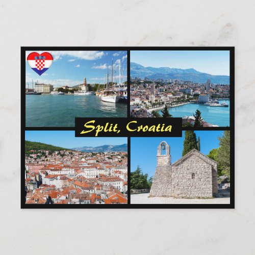 Beautiful Split Landmarks _ Croatia Europe Postcard
