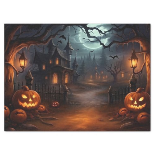 Beautiful Spooky Haunted Halloween Decoupage Tissue Paper