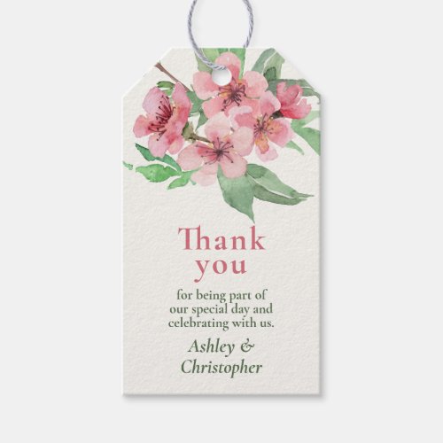 Beautiful Spring Cherry Blossom Wedding Gift Tags