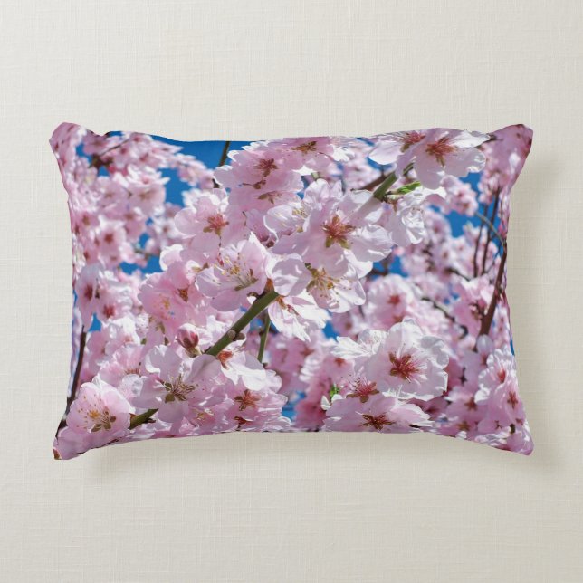 Beautiful Spring Cherry Blossoms Accent Pillow (Front)