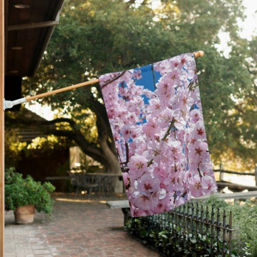 Beautiful Spring Cherry Blossoms House Flag