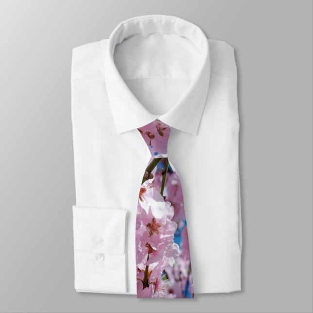 Beautiful Spring Cherry Blossoms Neck Tie (Tied)