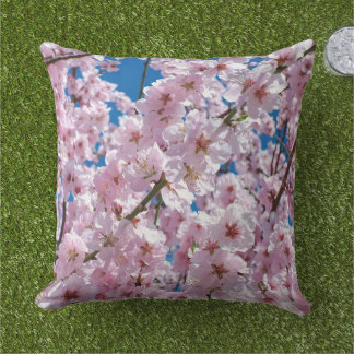 Beautiful Spring Cherry Blossoms Outdoor Pillow