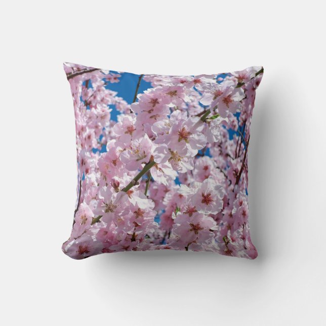 Beautiful Spring Cherry Blossoms  Throw Pillow (Front)