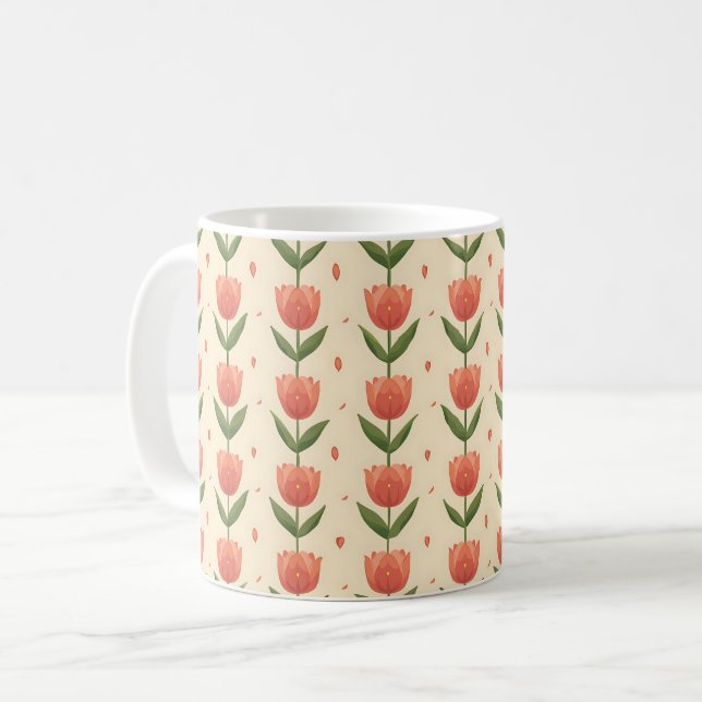Beautiful Spring Colorful Girly Tulip Coffee Mug (Front Left)