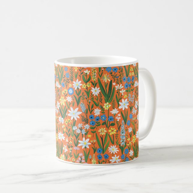 Beautiful Spring Colorful Girly Wildflowers Coffee Mug (Front Right)