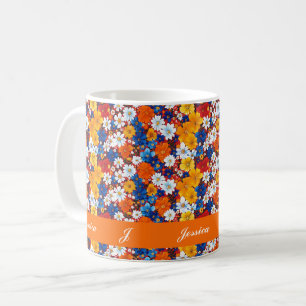 Beautiful Spring Colorful Girly Wildflowers Script Coffee Mug