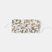 Beautiful spring cream floral roses adult cloth face mask (Front, Folded)