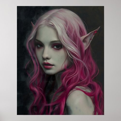 Beautiful Spring Fairy Young Woman Gothic Fantasy  Poster