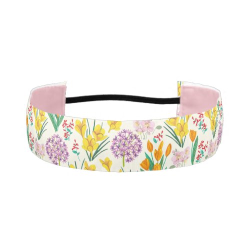 Beautiful Spring Floral Easter Athletic Headband