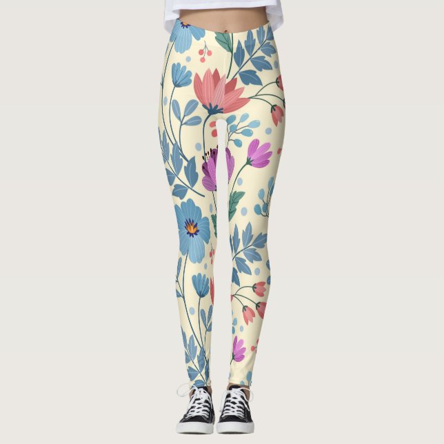 Beautiful Spring Floral Leggings (Front)