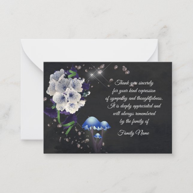 Beautiful Spring Flower After Funeral Thank You Note Card (Front)