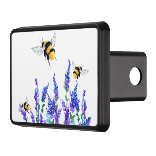 Beautiful Spring Flowers and Bees Flying _ Drawing Hitch Cover