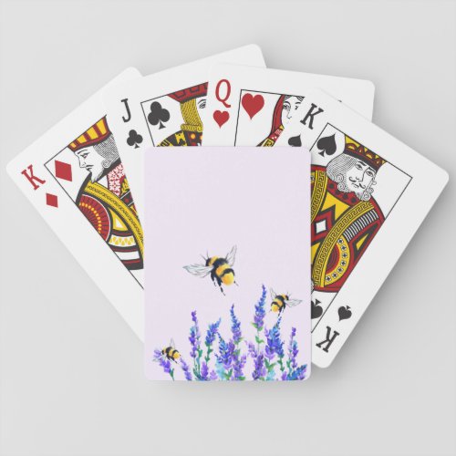 Beautiful Spring Flowers and Bees Flying _ Drawing Poker Cards