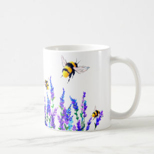 Beautiful Spring Flowers and Bees Flying - Fresh Coffee Mug