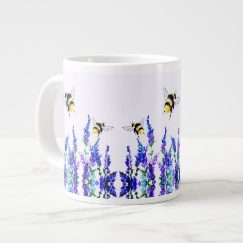 Beautiful Spring Flowers and Bees Flying _ Fresh Giant Coffee Mug